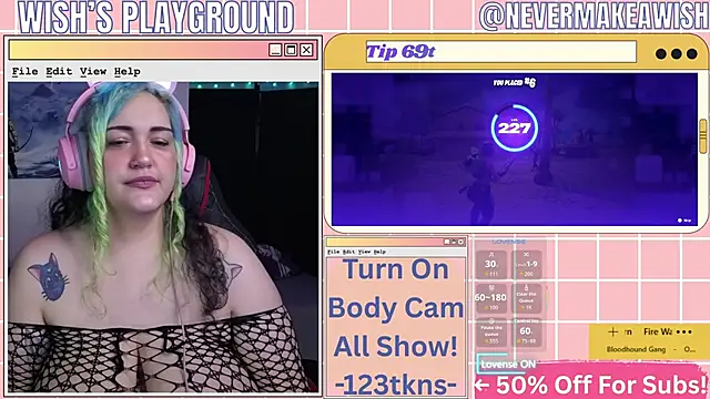 Snapshot of nevermakeawish chatting on February 27, 2026, 5:02 pm nevermakeawish online show from February 27, 2026, 5:02 pm