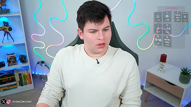 EvanCorvinx online show from March 2, 2026, 9:55 pm