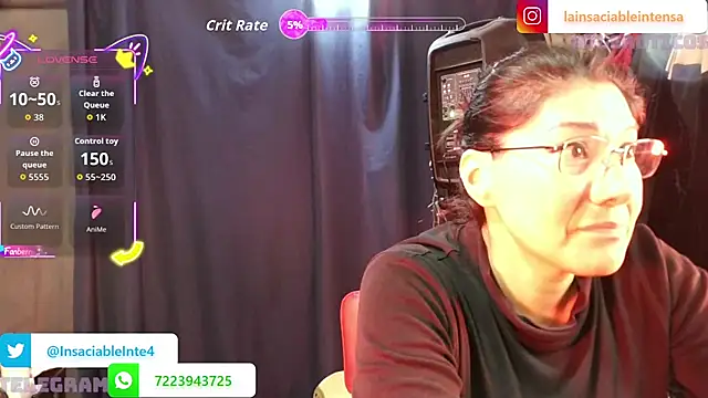 LaInsaciableIntensa online show from May 17, 2026, 12:10 am