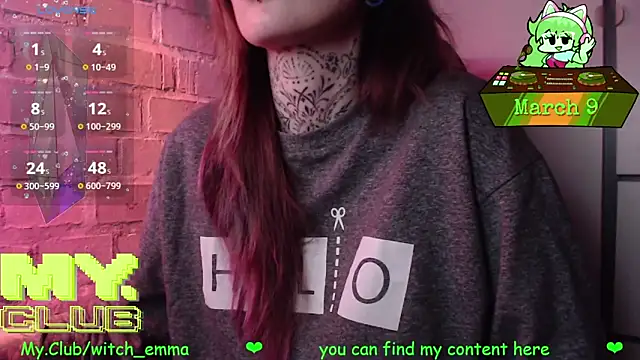 Witch Emma online show from March 9, 2026, 8:07 am